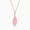Necklaces & Pendants|Effy Jewelry 14K Rose Gold Diamond and Rose Quartz Pendant