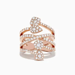 Rings|Effy Jewelry 14K Rose Gold Diamond Crossover Ring