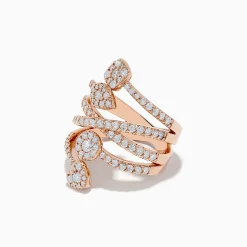 Rings|Effy Jewelry 14K Rose Gold Diamond Crossover Ring
