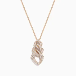 Necklaces & Pendants|Effy Jewelry 14K Rose Gold Diamond Crossover Pendant