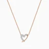 Necklaces & Pendants|Effy Jewelry 14K Rose Gold Diamond Open Heart Necklace