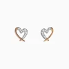 Earrings|Effy Jewelry 14K Rose Gold Diamond Open Heart Earrings
