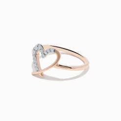 Rings|Effy Jewelry 14K Rose Gold Diamond Open Heart Ring