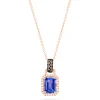 Necklaces & Pendants|Effy Jewelry 14K Rose Gold Emerald Cut Tanzanite and Diamond Pendant, 1.56 TCW