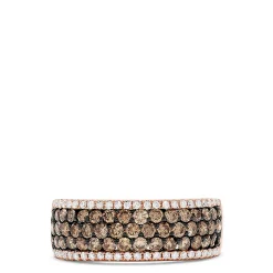 Rings|Effy Jewelry 14K Rose Gold Espresso and White Diamond Ring, 1.28 TCW