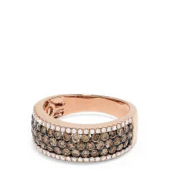 Rings|Effy Jewelry 14K Rose Gold Espresso and White Diamond Ring, 1.28 TCW