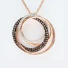 Necklaces & Pendants|Effy Jewelry 14K Rose Gold Espresso and White Diamond Pendant, 0.43 TCW