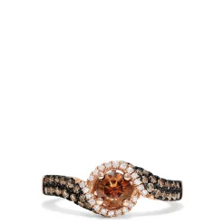 Rings|Effy Jewelry 14K Rose Gold Espresso and White Diamond Ring, 0.93 TCW