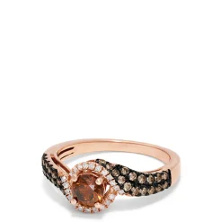 Rings|Effy Jewelry 14K Rose Gold Espresso and White Diamond Ring, 0.93 TCW