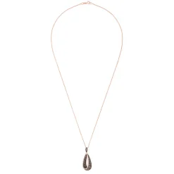 Necklaces & Pendants|Effy Jewelry 14K Rose Gold Espresso and White Diamond Drop Pendant, 0.86 TCW