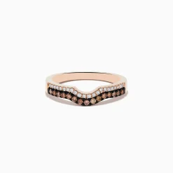 Rings|Effy Jewelry 14K Rose Gold Espresso and White Diamond Band