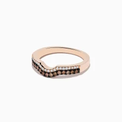 Rings|Effy Jewelry 14K Rose Gold Espresso and White Diamond Band