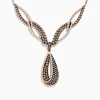 Necklaces & Pendants|Effy Jewelry 14K Rose Gold Espresso and White Diamond Drop Necklace