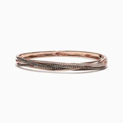 Bracelets|Effy Jewelry 14K Rose Gold Espresso and White Diamond Bangle, 1.26 TCW