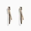 Earrings|BH Multi 14K Rose Gold Espresso and White Diamond Hoop Earrings, 0.58 TCW