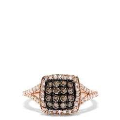 Rings|Effy Jewelry 14K Rose Gold Espresso and White Diamond Ring, 0.60 TCW