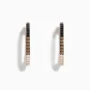 Earrings|Effy Jewelry 14K Rose Gold Espresso, Black and White Diamond Hoop Earrings