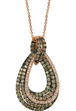 Necklaces & Pendants|Effy Jewelry 14K Rose Gold Espresso u0026 White Diamond Pendant, 1.27 TCW