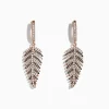 Earrings|Effy Jewelry 14K Rose Gold Espresso u0026 White Diamond Leaf Earrings, 1.05 TCW