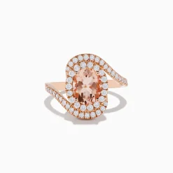 Rings|Effy Jewelry 14K Rose Gold Morganite and Diamond Ring