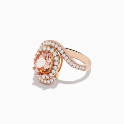 Rings|Effy Jewelry 14K Rose Gold Morganite and Diamond Ring