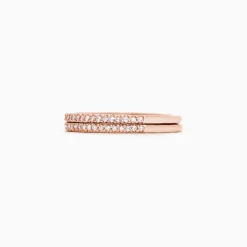 Rings|Effy Jewelry 14K Rose Gold Pave Diamond Band, Set of Two