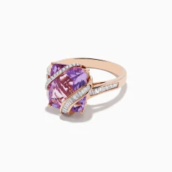 Rings|Effy Jewelry 14K Rose Gold Pink Amethyst and Diamond Ring