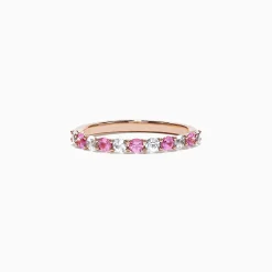 Rings|Effy Jewelry 14K Rose Gold Pink and White Sapphire Band Ring, 0.94 TCW