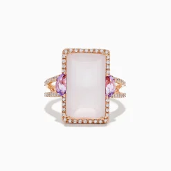 Rings|BH Multi 14K Rose Gold Pink Rose Quartz, Pink Amethyst and Diamond Ring