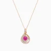 Necklaces & Pendants|Effy Jewelry 14K Rose Gold Pink Sapphire and Diamond Swirl Pendant
