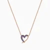 Necklaces & Pendants|Effy Jewelry 14K Rose Gold Pink Sapphire Open Heart Necklace