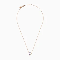 Necklaces & Pendants|Effy Jewelry 14K Rose Gold Pink Sapphire Open Heart Necklace