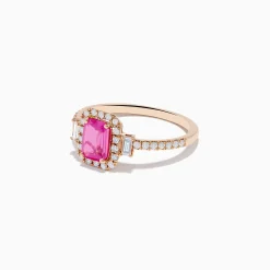 Rings|Effy Jewelry 14K Rose Gold Pink Sapphire and Diamond Ring