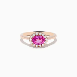 Rings|Effy Jewelry 14K Rose Gold Pink Sapphire and Diamond Ring