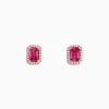 Earrings|Effy Jewelry 14K Rose Gold Pink Sapphire and Diamond Earrings