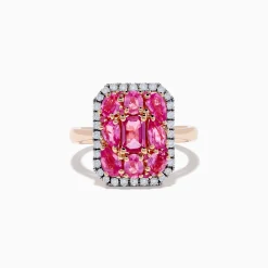Rings|Effy Jewelry 14K Rose Gold Pink Sapphire and Diamond Ring