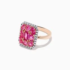 Rings|Effy Jewelry 14K Rose Gold Pink Sapphire and Diamond Ring