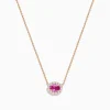 Necklaces & Pendants|Effy Jewelry 14K Rose Gold Pink Sapphire and Diamond Necklace