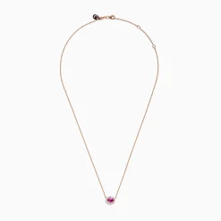 Necklaces & Pendants|Effy Jewelry 14K Rose Gold Pink Sapphire and Diamond Necklace