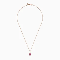 Necklaces & Pendants|Effy Jewelry 14K Rose Gold Pink Sapphire and Diamond Pendant