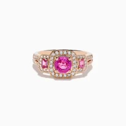 Rings|Effy Jewelry 14K Rose Gold Pink Sapphire and Diamond Ring