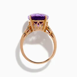 Rings|Effy Jewelry 14K Rose Gold Purple Amethyst and Diamond Cocktail Ring