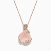 Necklaces & Pendants|Effy Jewelry 14K Rose Gold Rose Quartz and Diamond Pendant, 16.18 TCW