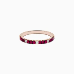 Rings|Effy Jewelry 14k Rose Gold Ruby and Diamond Stacking Band