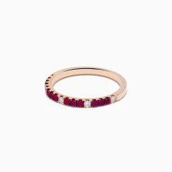 Rings|Effy Jewelry 14k Rose Gold Ruby and Diamond Stacking Band