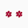 Earrings|Effy Jewelry 14K Rose Gold Ruby Flower Earrings