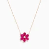 Necklaces & Pendants|Effy Jewelry 14K Rose Gold Ruby Flower Necklace