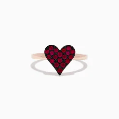 Rings|Effy Jewelry 14K Rose Gold Ruby Heart Ring