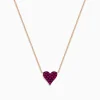 Necklaces & Pendants|Effy Jewelry 14K Rose Gold Ruby Pave Heart Necklace