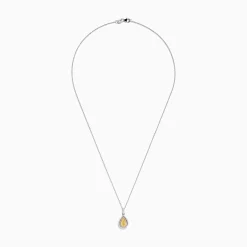 Necklaces & Pendants|Effy Jewelry 18K Three Tone Gold Pear Shaped Yellow Diamond and Pink Diamond Halo Pendant
